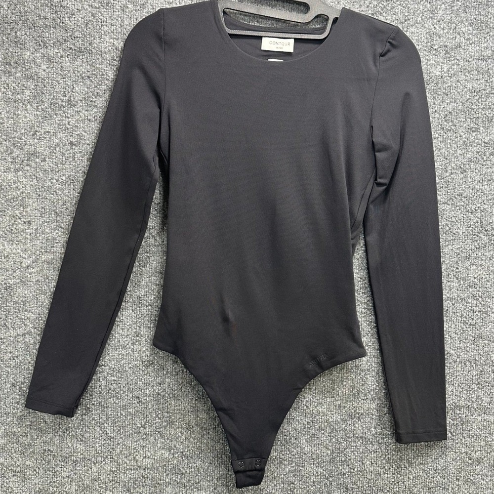 Aritzia Babaton Contour Crewneck Long Sleeve Bodysuit Black Small 118755